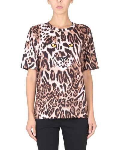Boutique Moschino Animal Printed Crewneck T-shirt - Red