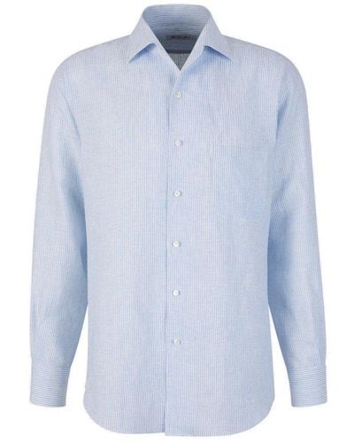 Loro Piana Striped Buttoned Shirt - Blue