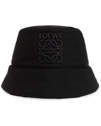 Loewe Bucket Hat With Logo, - Black