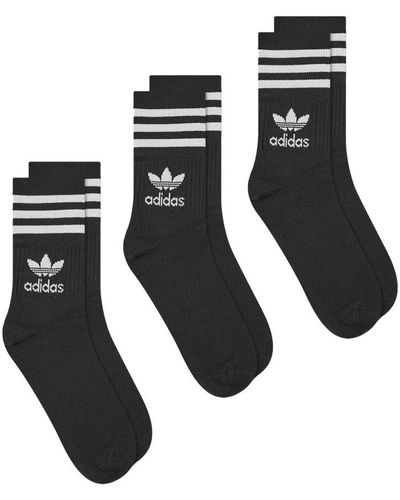 adidas Originals Logo Intarsia Three-pack Socks - Black