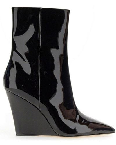 Paris Texas Wanda Wedge Boots - Black