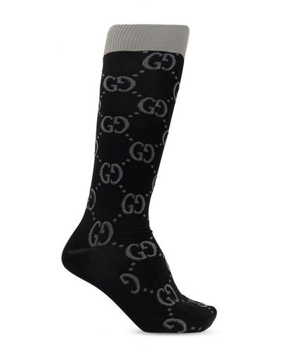 Gucci Socks With Monogram - Black