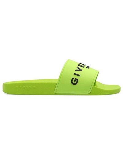 Givenchy Slides With Logo - Green