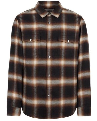 FRAME Checked Flannel Shirt - Black