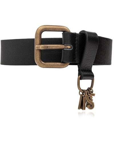 DIESEL ‘D-Vina’ Belt With Logo - Black