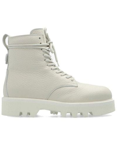 Furla Rita Army Lace-up Ankle Boots - Natural