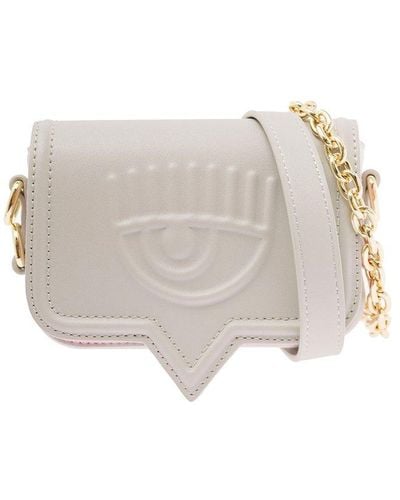 Chiara Ferragni Eyelike Foldover Top Belt Bag - Grey