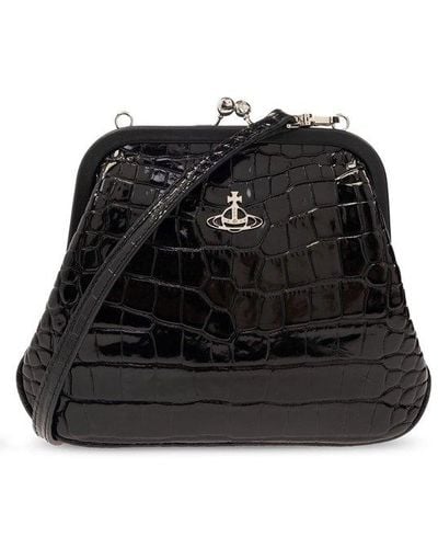 Vivienne Westwood Embossed Vivienne's Clutch Bag - Black