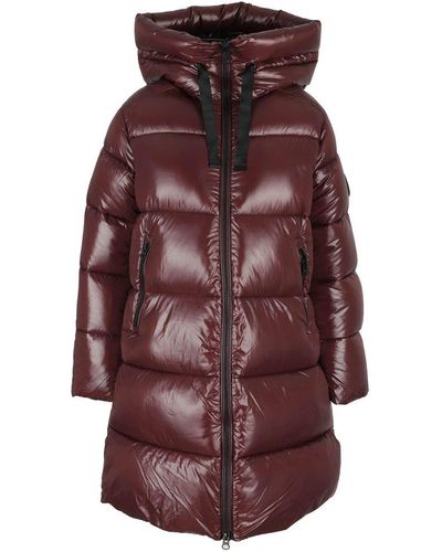Save The Duck Isabel Long Oversize Puffer Jacket - Purple