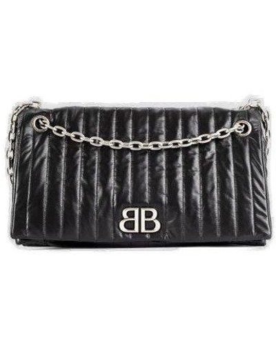 Balenciaga Monaco Large Chain Bag Quilted in Black