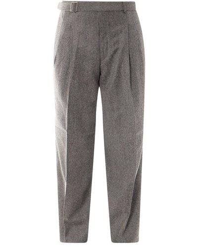 Etudes Studio Straight-leg Belted Tailored Trousers - Grey