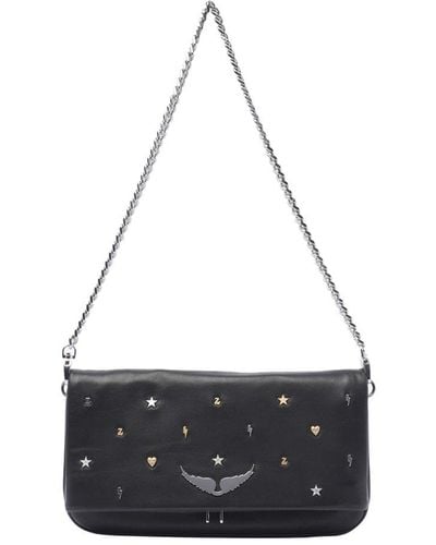 Zadig & Voltaire Rock Lucky Charms Chain-linked Clutch Bag - Black