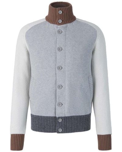 Herno Wool Block Cardigan - Grey