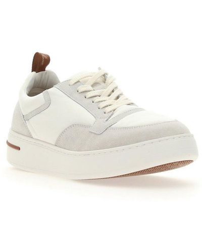 LP NEWPORT WALK SNEAKERS WHITE AND BROWN CALFSKIN