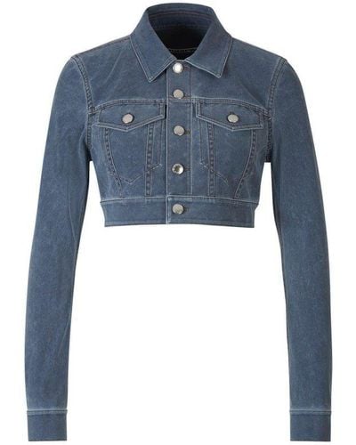 Alexander Wang Button-up Cropped Jacket - Blue