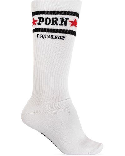 DSquared² Socks With Logo, - White