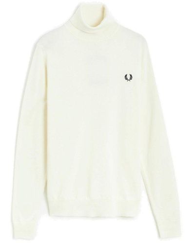 Fred Perry Roll Neck Jumper - White