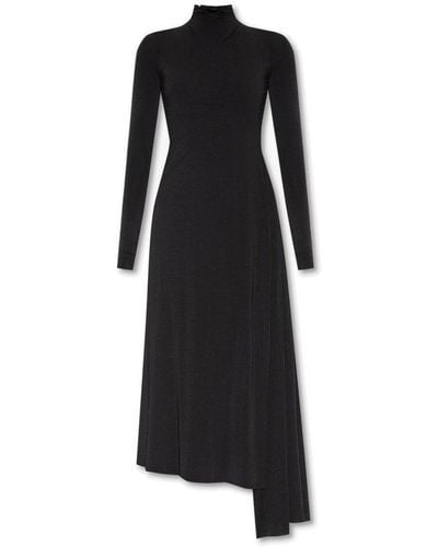 Balenciaga High-neck Asymmetric Dress - Black