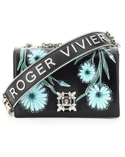 Roger Vivier Miss Vivier Blossom Crossbody Bag - Blue
