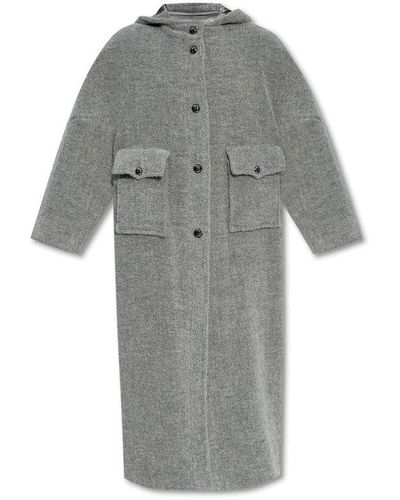 Emporio Armani Hooded Coat - Grey