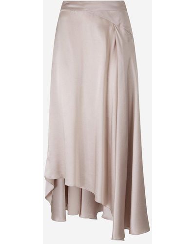 LeKasha Asymmetrical Draped Skirt - White