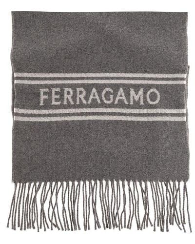 Ferragamo Wool Scarf, - Grey