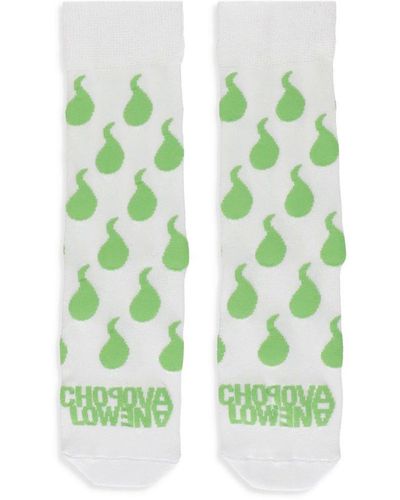 Chopova Lowena Logo Intarsia Socks - Green