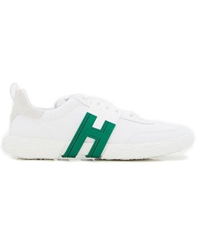 Hogan 3r Round Toe Lace-up Sneakers - Green