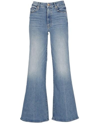 Mother Whiskering Effect Flared Jeans - Blue