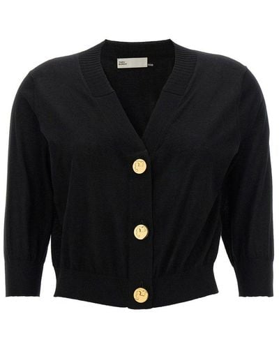 Tory Burch Cropped Cardigan Sweater, Cardigans - Black