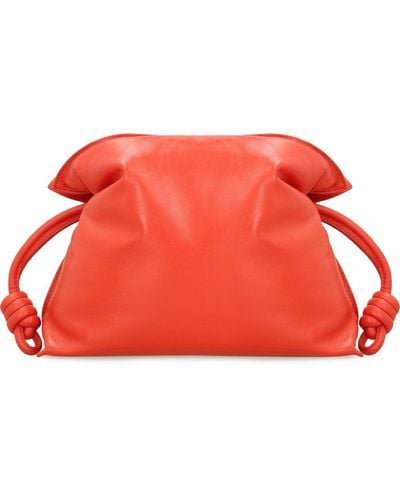 Loewe Flamenco Padded Drawstring Shoulder Bag - Red