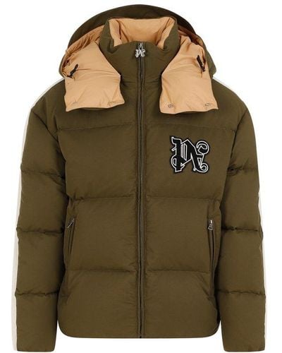 Palm Angels Monogram Patch Track Down Jacket - Green