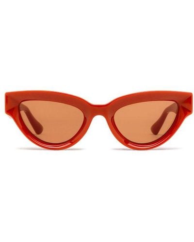 Bottega Veneta Sharp Cat Eye Sunglasses - Orange