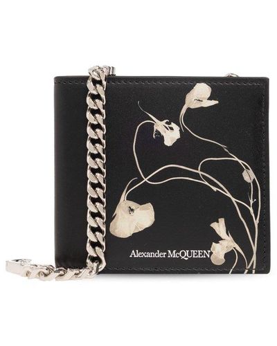 Alexander McQueen Logo Detailed Chained Wallet - Black