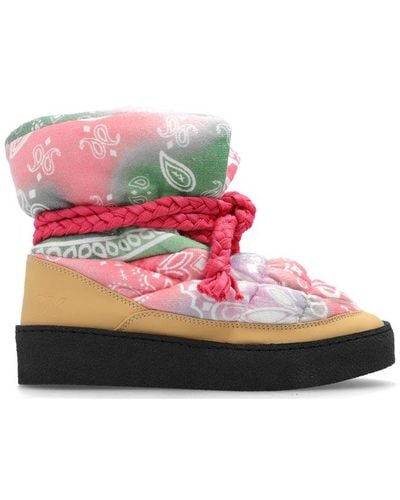 Khrisjoy Puff Bandana Print Snow Boots - Pink