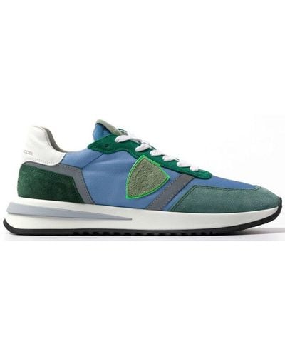 Philippe Model Round Toe Lace-up Sneakers - Green