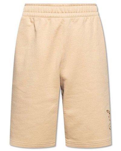 Burberry Shorts With Logo - Natural
