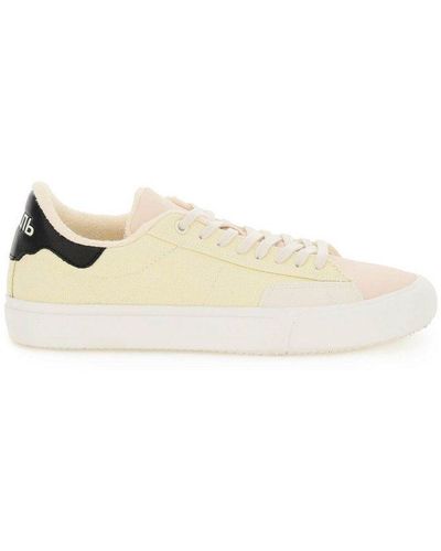 Heron Preston Vulcanized Low Top Canvas Trainers - Natural