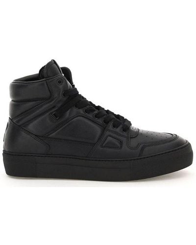 Ami Paris De Coeur Perforated Detailed Mid Top Sneakers - Black