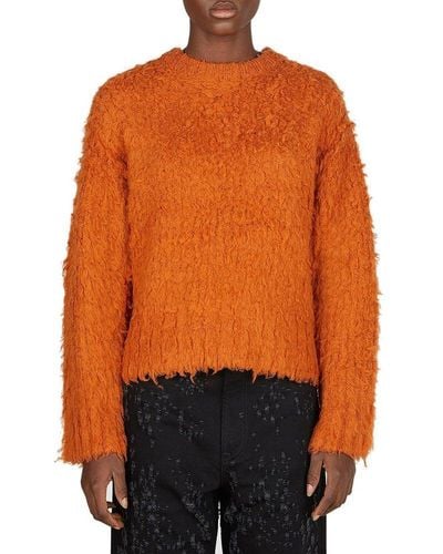 Acne Studios Crewneck Knitted Sweater - Orange