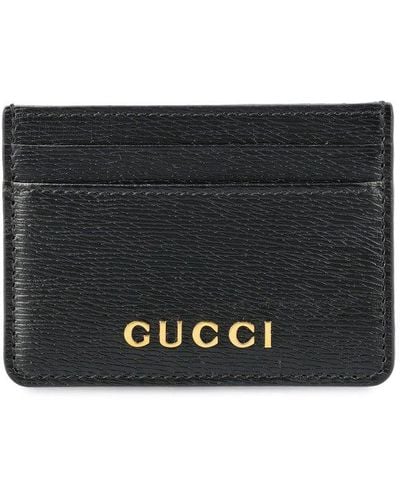 Gucci Logo Plaque Detail Card Case - Black