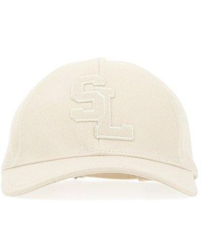 Saint Laurent Logo Embroidered Baseball Cap - White