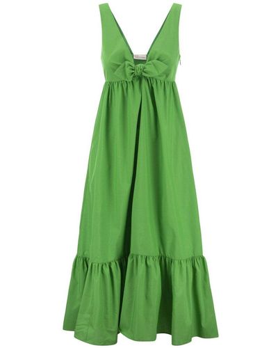 RED Valentino Cotton-blend Poplin Midi Dress - Green
