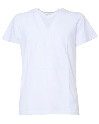 Jil Sander V-neck Straight Hem T-shirt - White