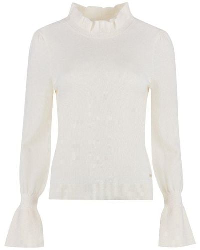 BOSS Ribbed Cashmere And Wool Jumper - White