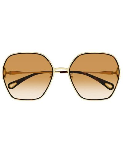 Chloé Rectangular Frame Sunglasses - Metallic
