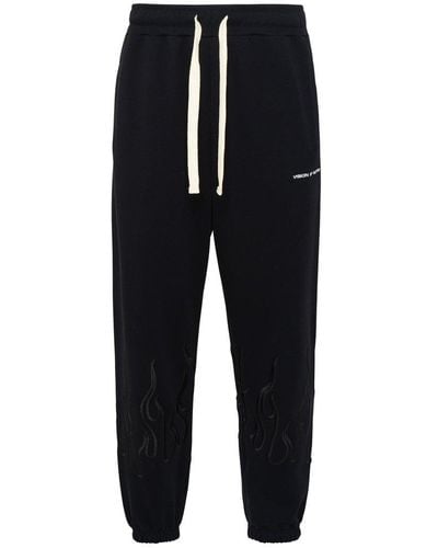 Vision Of Super Logo Embroidered Drawstring Track Trousers - Blue