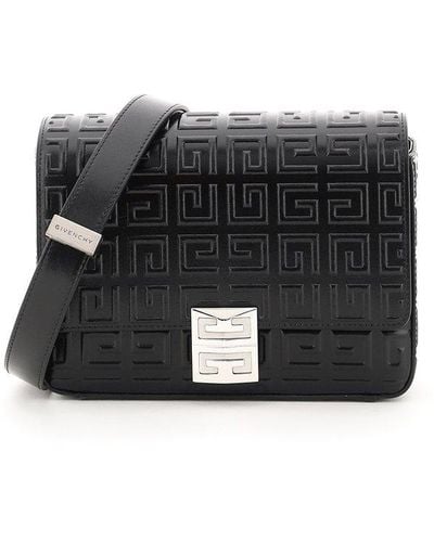 Givenchy 4g Medium Bag With All Over Embossed Logo - Black