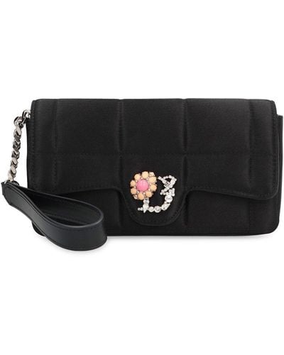 DSquared² Black Quilted Fabric Clutch