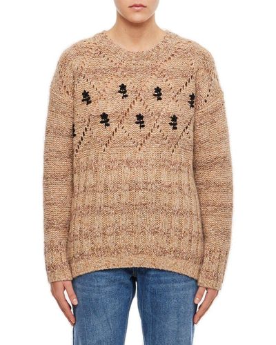Cormio Antonio Floral Embroidered Sweater - Natural